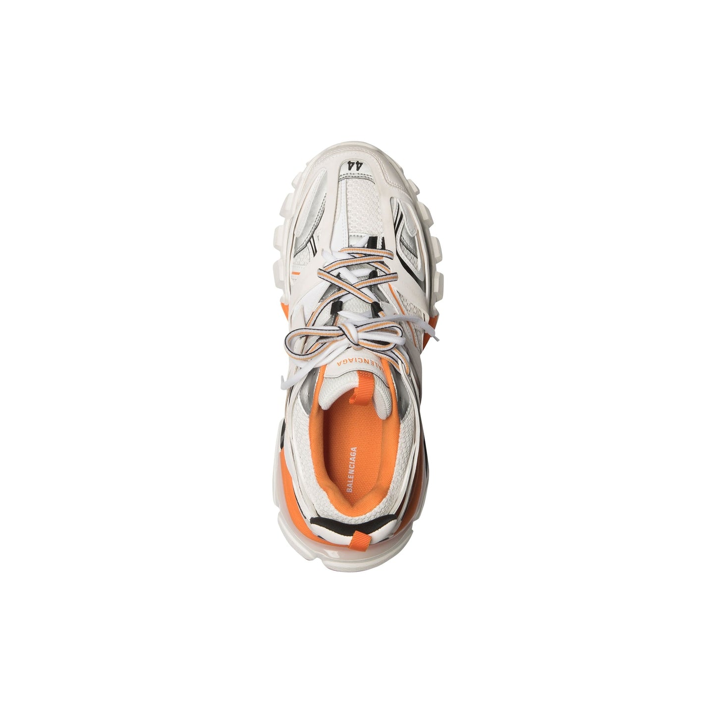 Sneaker Track blanche et orange