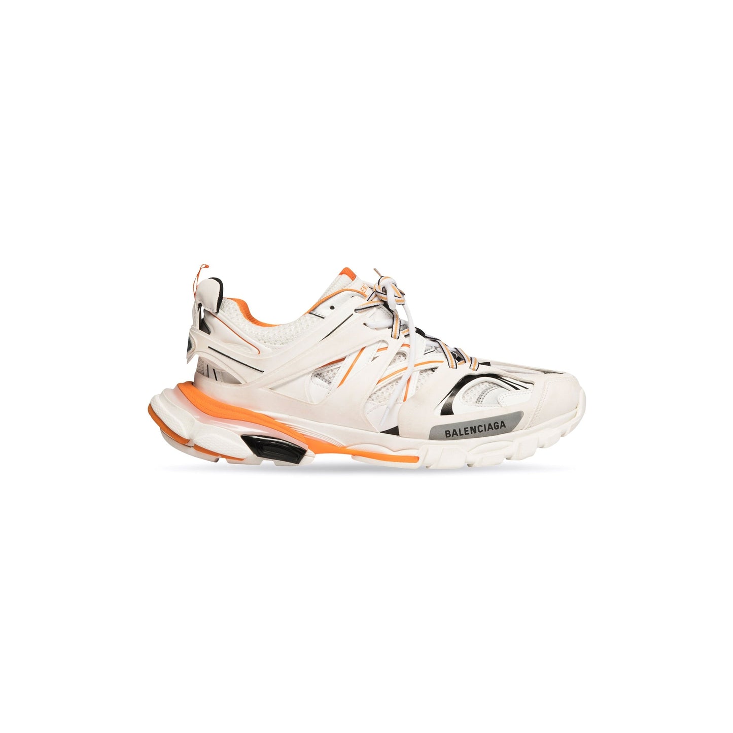 Sneaker Track blanche et orange