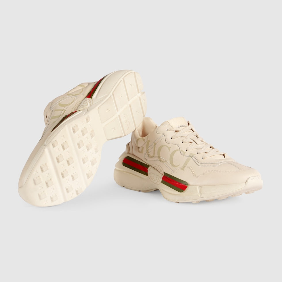 BASKETS EN CUIR RHYTON AVEC LOGO GUCCI POUR HOMME