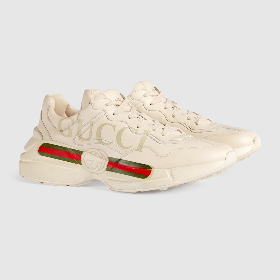 BASKETS EN CUIR RHYTON AVEC LOGO GUCCI POUR HOMME